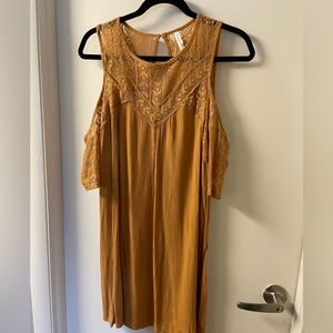 Xhilararion Yellow Lace Dress